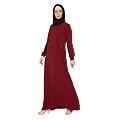 Premium inner abaya with elastic sleeves - Maroon Premium inner abaya with elastic sleeves - Maroon